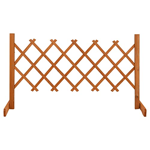 vidaXL Tannenholz Massiv Garten Rankzaun Erweiterbar Rankgitter Rankhilfe Spalier Pflanzengitter Blumengitter Holzgitter Orange 120x60cm von vidaXL