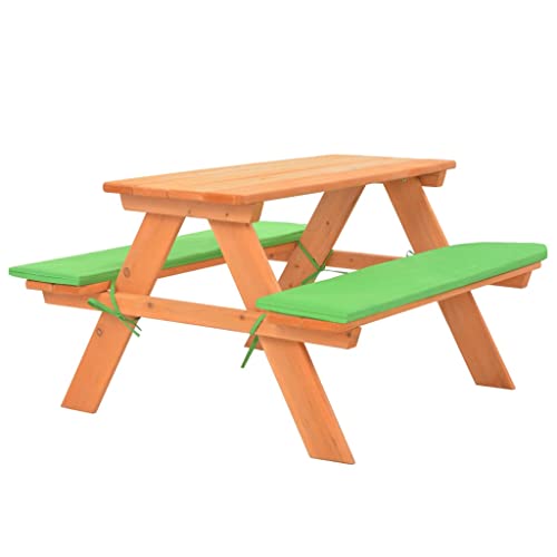 vidaXL Tannenholz Massiv Kinder Picknicktisch Bänke Bank Gartenbank Kindertisch Gartentisch Tisch Kindersitzgruppe Gartenmöbel Kindermöbel 89x79x50 cm von vidaXL