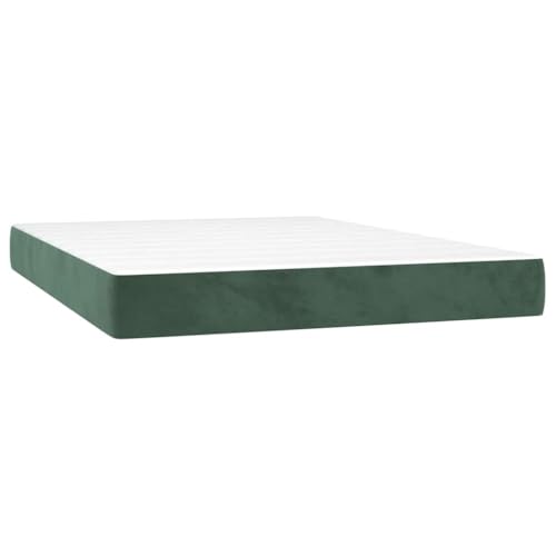 vidaXL Taschenfederkernmatratze, Federkernmatratze Komfortabler Schaumstoff, Matratze Mittelharte Unterstützung, Dunkelgrün 120x210x20cm Samt von vidaXL