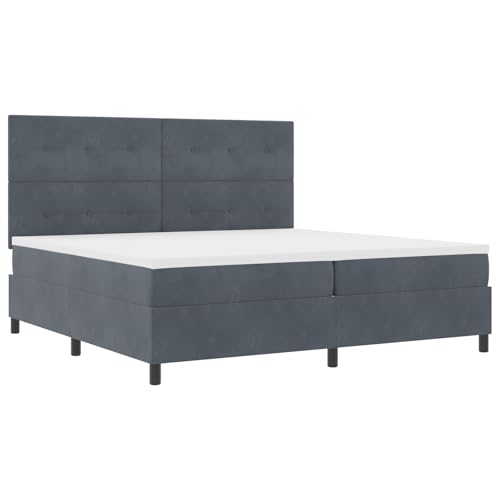 vidaXL Taschenfederkernmatratze Dunkelgrau Samtbezug 100X200X20 cm Mittelharte Unterstützung Schaum Einzel Schlafzubehör Schlafzimmermöbel Abnehmbarer Reißverschluss mit Schoner Topper von vidaXL