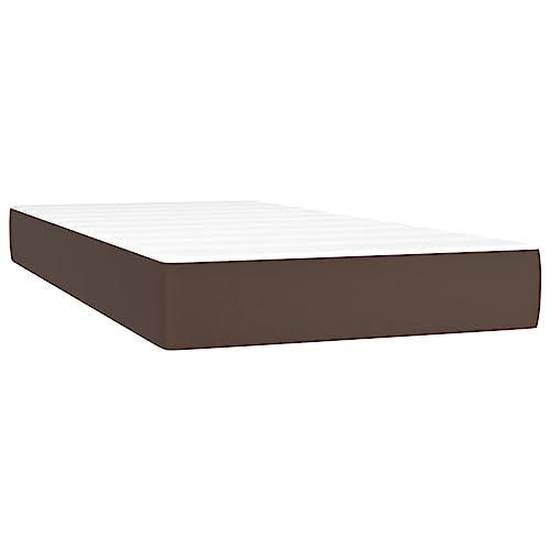 vidaXL Taschenfederkernmatratze Matratze Bett Matratzen Taschenfederkern Federkernmatratze Schaumstoffmatratze Braun 90x200x20cm Kunstleder von vidaXL