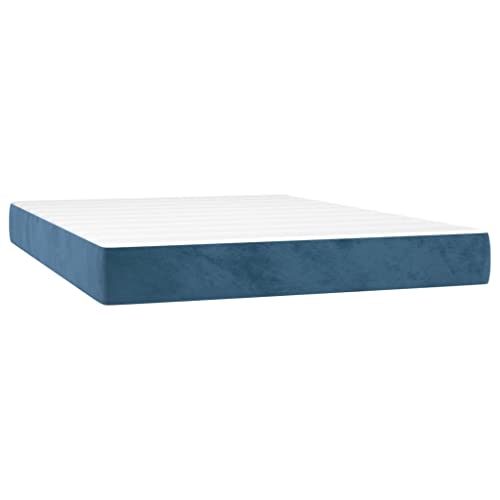 vidaXL Taschenfederkernmatratze Matratze Bett Matratzen Taschenfederkern Federkernmatratze Schaumstoffmatratze Dunkelblau 140x200x20cm Samt von vidaXL