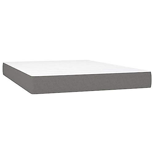 vidaXL Taschenfederkernmatratze Matratze Bett Matratzen Taschenfederkern Federkernmatratze Schaumstoffmatratze Dunkelgrau 140x200x20cm Stoff von vidaXL