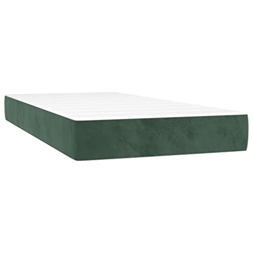 vidaXL Taschenfederkernmatratze Matratze Bett Matratzen Taschenfederkern Federkernmatratze Schaumstoffmatratze Dunkelgrün 80x200x20cm Samt von vidaXL