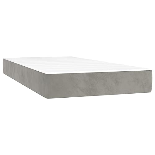 vidaXL Taschenfederkernmatratze Matratze Bett Matratzen Taschenfederkern Federkernmatratze Schaumstoffmatratze Hellgrau 100x200x20cm Samt von vidaXL