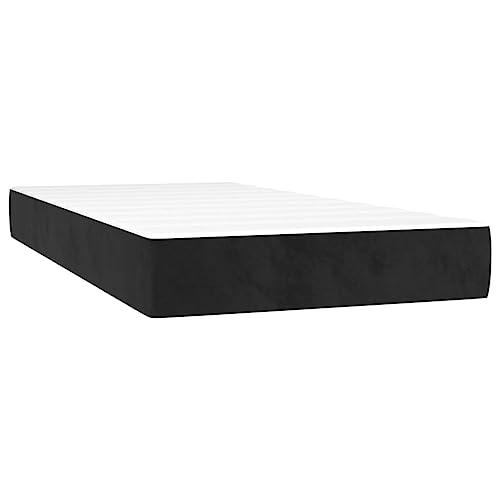 vidaXL Taschenfederkernmatratze Matratze Bett Matratzen Taschenfederkern Federkernmatratze Schaumstoffmatratze Schwarz 90x200x20cm Samt von vidaXL