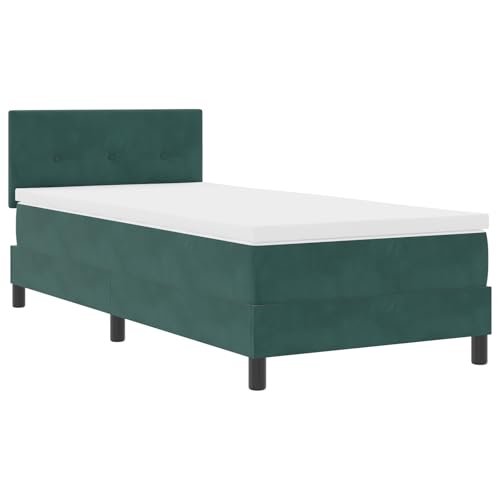 vidaXL Taschenfederkernmatratze mit Samtbezug 90X200 cm Dunkelgrün Schaumstoffschicht Mittlere Unterstützung Einzelbett Ideal für Komfort und hochwertigen Schlaf Topper Bequeme Möbel Schoner vidaXL Taschenfederkernmatratze mit Samtbezug 90X200 cm Dunkelgrün Schaumstoffschicht Mittlere Unterstützung Einzelbett Ideal für Komfort und hochwertigen Schlaf Topper Bequeme Möbel Schoner von vidaXL