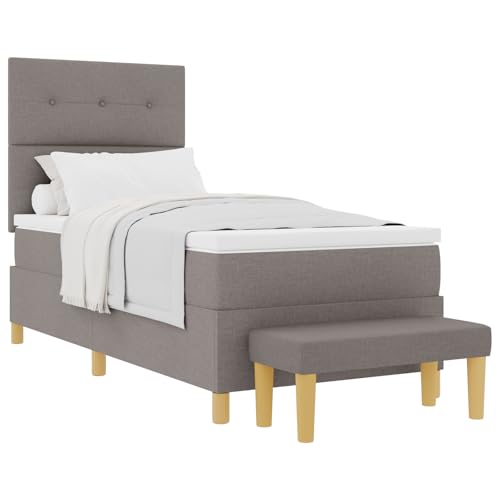 vidaXL Taupe Boxspring-Bett mit Matratze & Bank 80X200 cm Stoffpolsterung Unterstützendes Design Ideal für Schlafzimmermöbel Getuftetes Kissen Modern Dekorativ Einfach vidaXL Taupe Boxspring-Bett mit Matratze & Bank 80X200 cm Stoffpolsterung Unterstützendes Design Ideal für Schlafzimmermöbel Getuftetes Kissen Modern Dekorativ Einfach von vidaXL