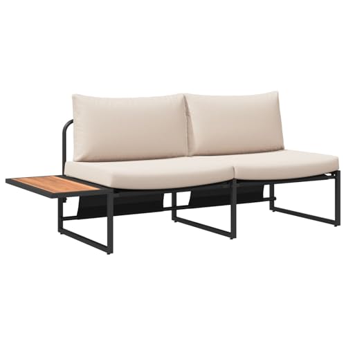vidaXL Taupe Outdoor-Sofa mit Kissen 3-Sitzer Metallrahmen Wetterfest Modernes Design für Balkon Patio Gartenmöbel Sitzcouch vidaXL Taupe Outdoor-Sofa mit Kissen 3-Sitzer Metallrahmen Wetterfest Modernes Design für Balkon Patio Gartenmöbel Sitzcouch von vidaXL