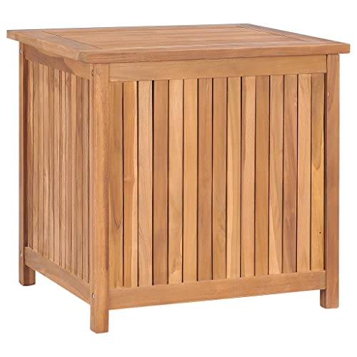vidaXL Teak Massiv Gartenbox Aufbewahrungsbox Auflagenbox Kissenbox Gartentruhe Auflagentruhe Truhe Holztruhe Truhenbank Bank 60x50x58cm von vidaXL