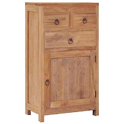 vidaXL Teak Massiv Sideboard mit 3 Schubladen 1 Tür Kommode Anrichte Highboard Mehrzweckschrank Schrank Beistellschrank 50x30x90cm von vidaXL