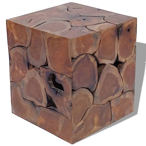 vidaXL Teak Massivholz Sitzhocker Hocker Fußhocker Beistelltisch 40x40x45cm Holz von vidaXL