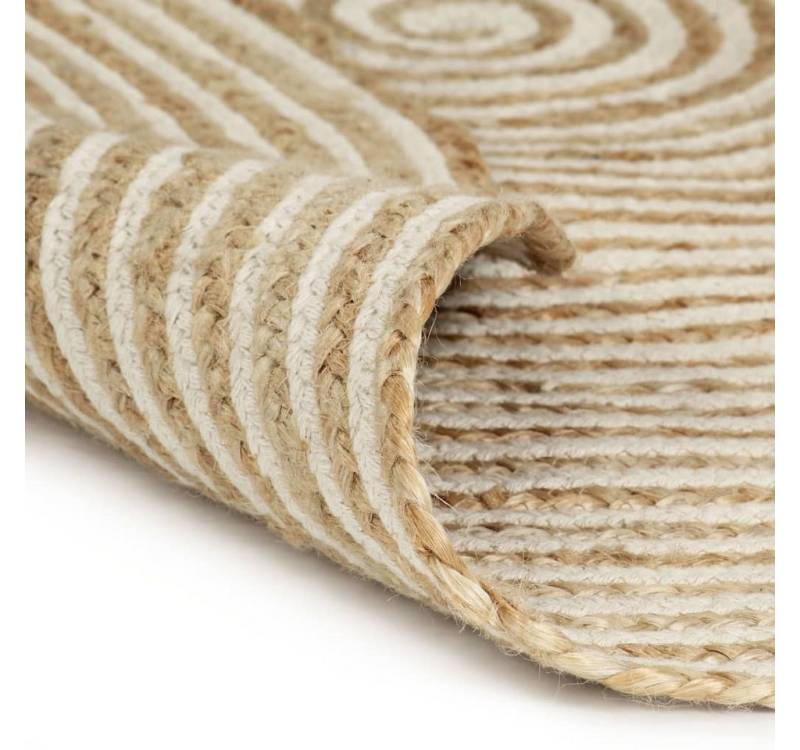 vidaXL Teppich, Handgefertigt Jute mit Spiralen-Design Weiß 120 cm vidaXL Teppich, Handgefertigt Jute mit Spiralen-Design Weiß 120 cm von vidaXL