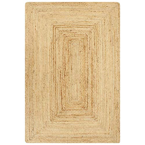 vidaXL Teppich Handgefertigt Kurzflor Wohnzimmerteppich Handwebteppich Juteteppich Läufer Schlafzimmer Flur Jute Geflochten Natur 80x160cm von vidaXL