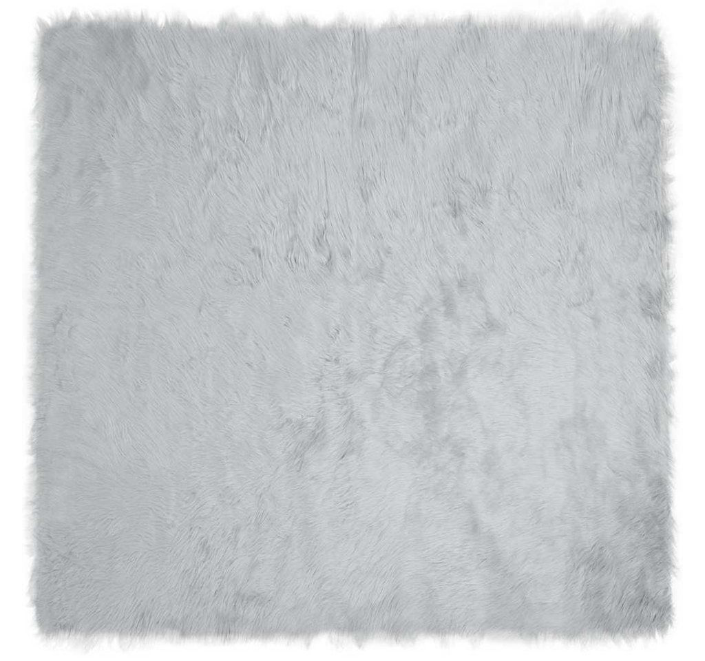 vidaXL Teppich Kunstfell Schaffellteppich Grau 120 x 120 cm Polyester von vidaXL