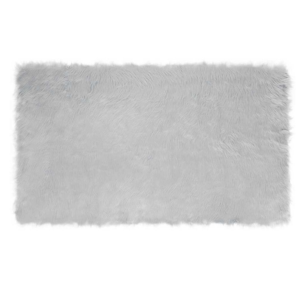 vidaXL Teppich Kunstfell Schaffellteppich Grau 200 x 100 cm Polyester von vidaXL