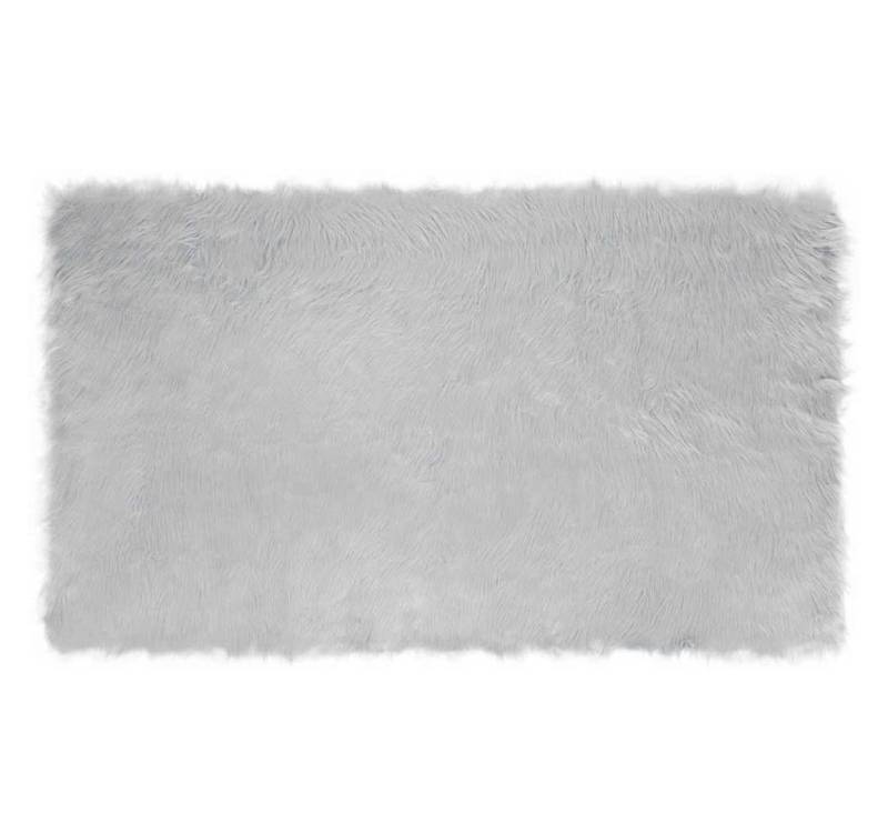 vidaXL Teppich Kunstfell Schaffellteppich Grau 200 x 100 cm Polyester vidaXL Teppich Kunstfell Schaffellteppich Grau 200 x 100 cm Polyester von vidaXL