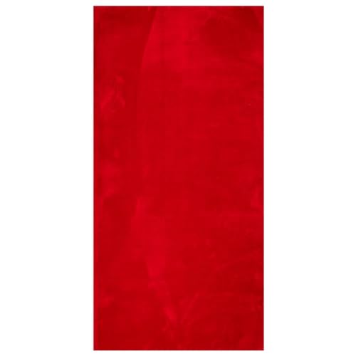 vidaXL Teppich Kurzflor Weich Flauschig Waschbar, Teppich für Wohnzimmer Schlafzimmer, Modern Einfarbige Muster rutschfeste Unterseite, Rot 100x200cm von vidaXL