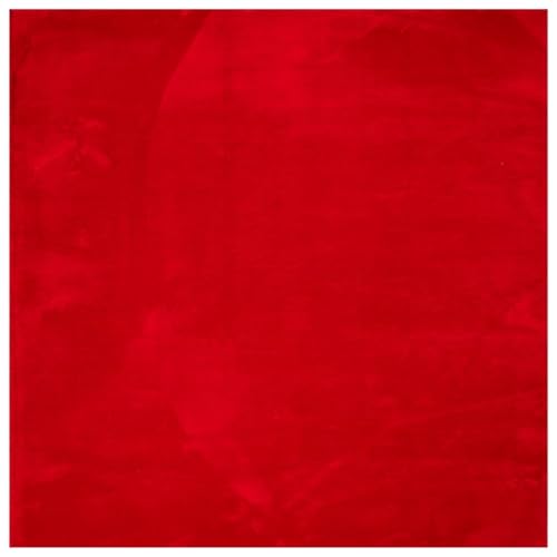vidaXL Teppich Kurzflor Weich Flauschig Waschbar, Teppich für Wohnzimmer Schlafzimmer, Modern Einfarbige Muster rutschfeste Unterseite, Rot 240x240cm von vidaXL