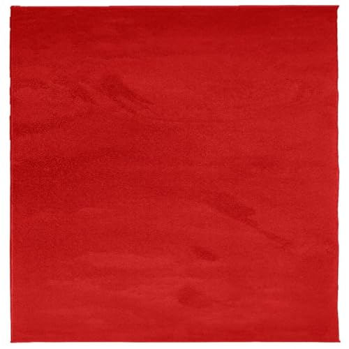 vidaXL Teppich Oviedo Kurzflor Rot 120x120 cm von vidaXL