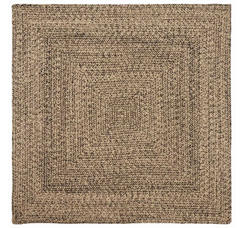 vidaXL Teppich Teppich Geflecht Natur und Schwarz 120 x 120 cm Jute von vidaXL