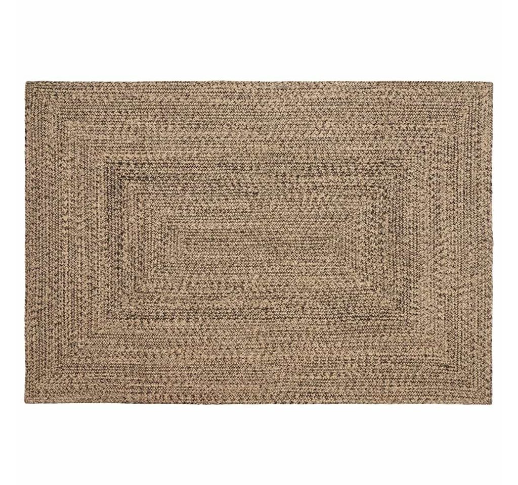 vidaXL Teppich Teppich Geflecht Natur und Schwarz 140 x 200 cm Jute von vidaXL