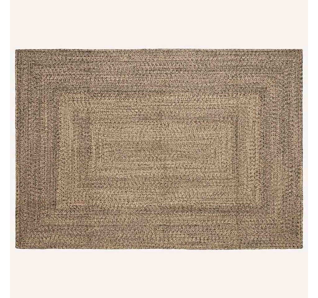 vidaXL Teppich Teppich Geflecht Natur und Schwarz 240 x 340 cm Jute von vidaXL