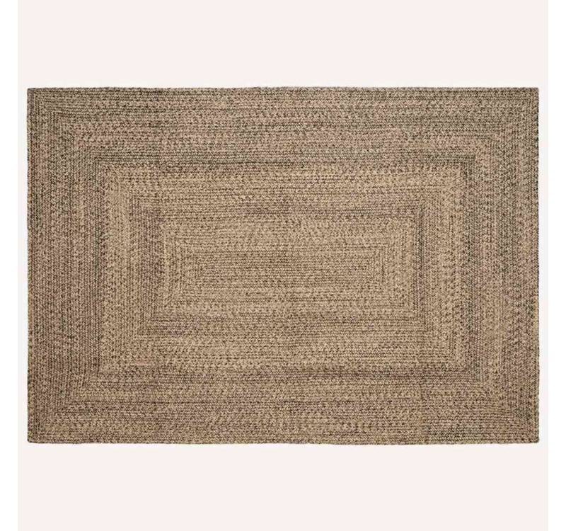 vidaXL Teppich Teppich Geflecht Natur und Schwarz 240 x 340 cm Jute von vidaXL