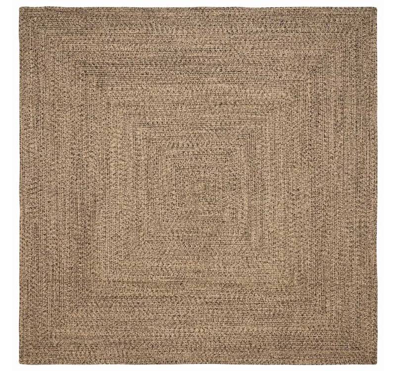 vidaXL Teppich Teppich Geflecht Natur und Schwarz 300 x 300 cm Jute von vidaXL