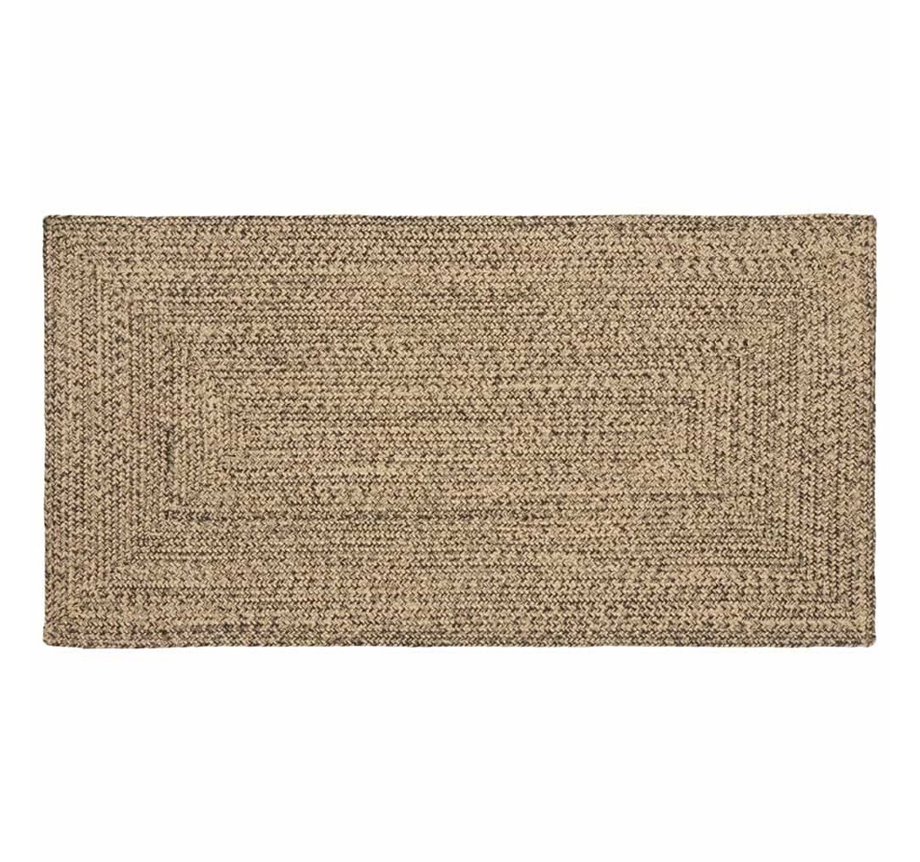 vidaXL Teppich Teppich Geflecht Natur und Schwarz 80 x 150 cm Jute von vidaXL