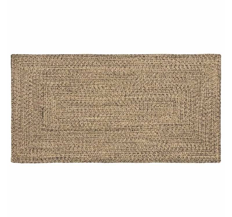 vidaXL Teppich Teppich Geflecht Natur und Schwarz 80 x 150 cm Jute von vidaXL