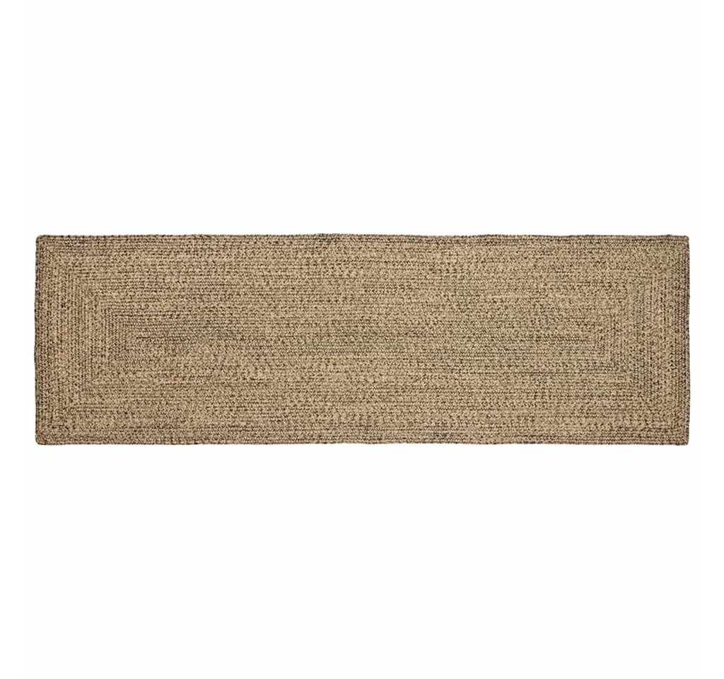 vidaXL Teppich Teppich Geflecht Natur und Schwarz 80 x 300 cm Jute von vidaXL