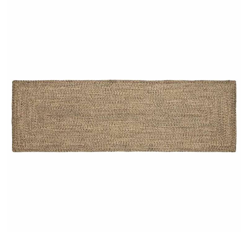 vidaXL Teppich Teppich Geflecht Natur und Schwarz 80 x 300 cm Jute von vidaXL