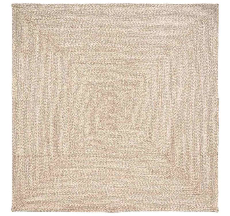 vidaXL Teppich Teppich Geflecht Natur und Weiß 240 x 240 cm Jute von vidaXL