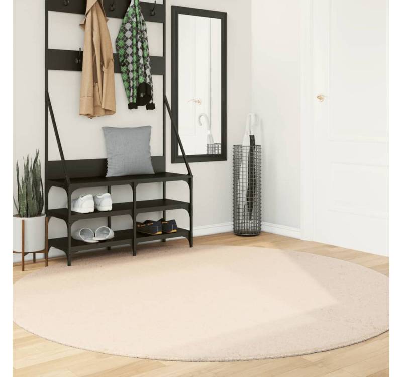 vidaXL Teppich Teppich HUARTE Kurzflor Weich und Waschbar Beige Ø 200 cm, Höhe: 0 mm vidaXL Teppich Teppich HUARTE Kurzflor Weich und Waschbar Beige Ø 200 cm, Höhe: 0 mm von vidaXL