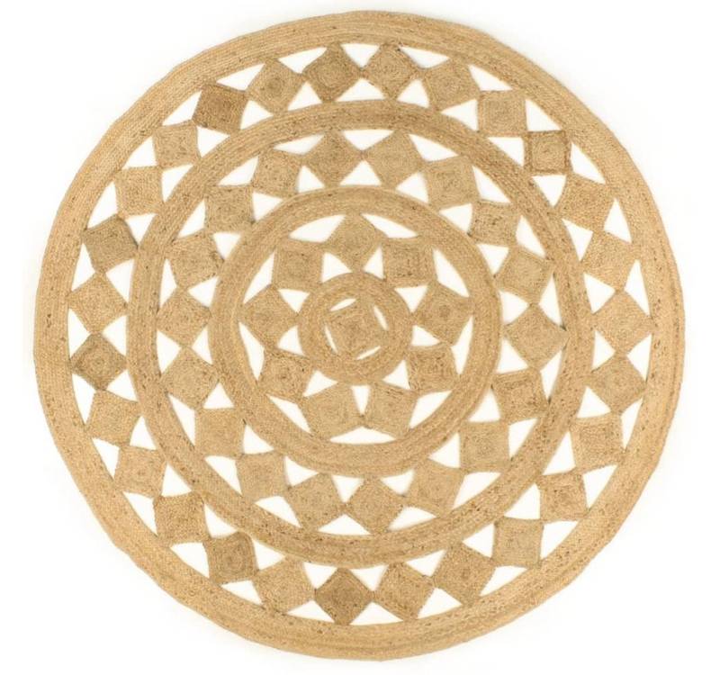 vidaXL Teppich Teppich Handgefertigt Geflochten Jute 210 cm, Runde von vidaXL