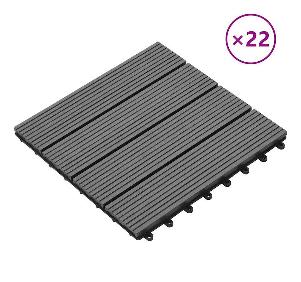 vidaXL Teppichboden 22 Stk. Terrassenfliesen 30 x 30 cm 2 qm WPC Grau vidaXL Teppichboden 22 Stk. Terrassenfliesen 30 x 30 cm 2 qm WPC Grau von vidaXL