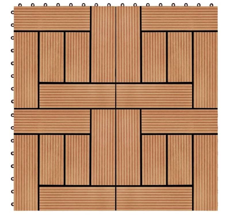 vidaXL Teppichboden 22 Stk. Terrassenfliesen 30 x 30 cm 2 qm WPC Teakholzfarbe vidaXL Teppichboden 22 Stk. Terrassenfliesen 30 x 30 cm 2 qm WPC Teakholzfarbe von vidaXL