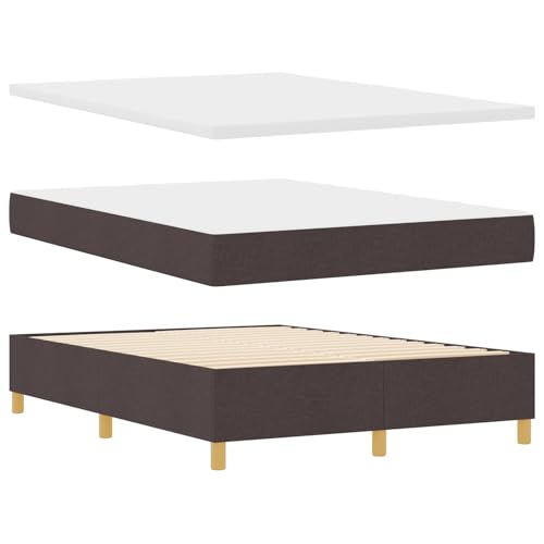 vidaXL Texturierte braune Bettmatratze 160 x 200 cm Langlebiger Schaum Schlafzimmermöbel modernes Design Erwachsenennutzung Rechteckiger Topper Holzrahmen mit Bezug komfortabel von vidaXL