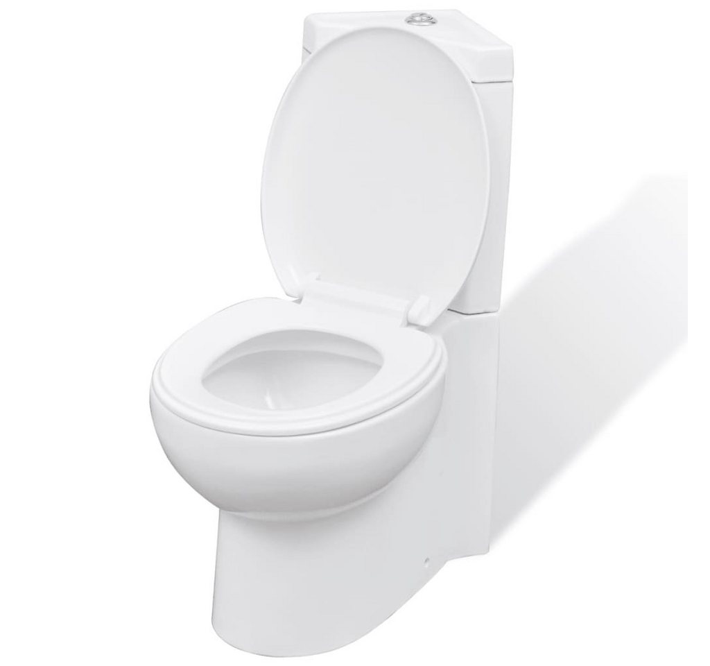 vidaXL Tiefspül-WC Toilette für Ecke Keramik Weiß von vidaXL