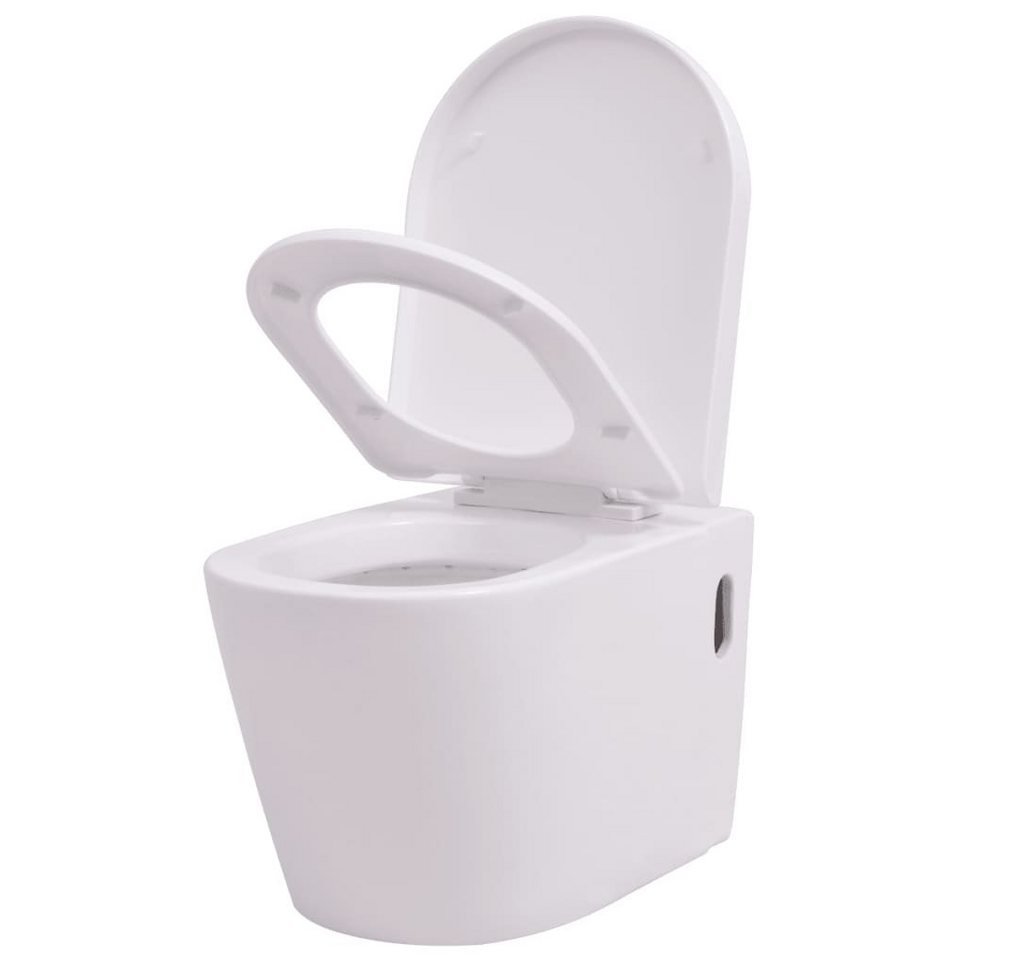 vidaXL Tiefspül-WC Wandmontierte Toilette Keramik Weiß von vidaXL