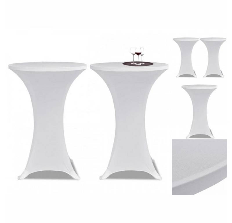 vidaXL Tischdecke 2 x Tischhusse Stehtisch Stretchhusse Ø60 cm weißParty Hochzeit Feierl von vidaXL