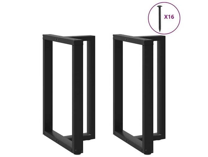 vidaXL Tischgestell Bartischbeine T-Form 2 Stk Schwarz 60x35x91-92 cm Stahl, schwarz von vidaXL
