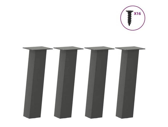 vidaXL Tischgestell Couchtischbeine 4 Stk Anthrazit 30 cm Stahl, schwarz von vidaXL