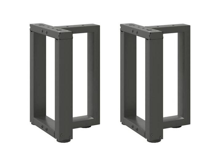 vidaXL Tischgestell Couchtischbeine T-Form 2 Stk Anthrazit 28x25x42-43 cm Stahl, schwarz von vidaXL