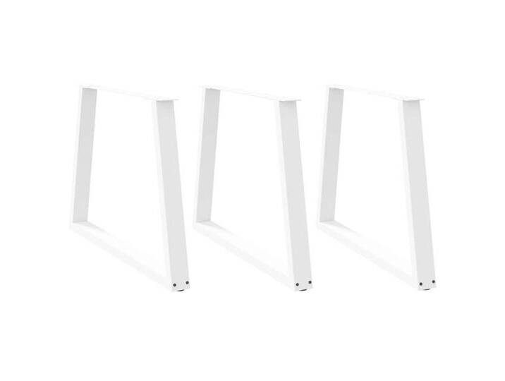 vidaXL Tischgestell Esstischbeine V-Form 3 Stück Weiß 100x72-73,3 cm Stahl, weiß von vidaXL