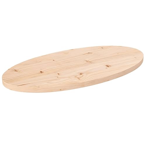 vidaXL Tischplatte, Ersatztischplatte für Couchtisch Beistelltisch Bartisch, Esstischplatte für Restaurants Cafés, Couchtischplatte Holztischplatte Schreibtischplatte, Massivholz Kiefer Oval von vidaXL