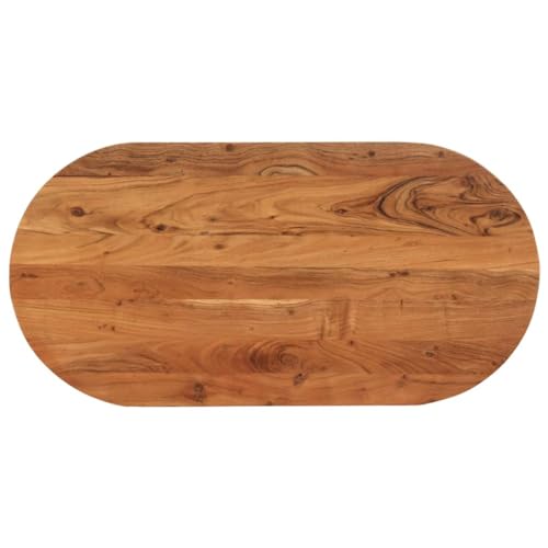 vidaXL Tischplatte, Holzplatte Holztischplatte Oval, Möbelplatte Platte für Beistelltisch Bartisch, Massivholzplatte Schreibtischplatte Ersatzplatte, 100x50x2,5cm Massivholz Akazie von vidaXL