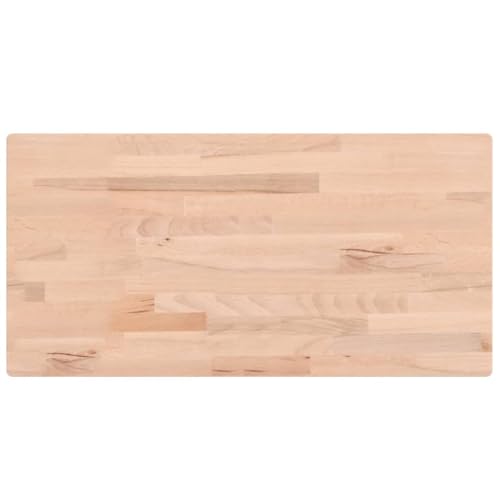 vidaXL Tischplatte, Holzplatte Holztischplatte Rechteckig, Ersatzplatte Platte für Beistelltisch Bartisch, Massivholztischplatte Schreibtischplatte, 100x50x1,5 cm Massivholz Buche von vidaXL