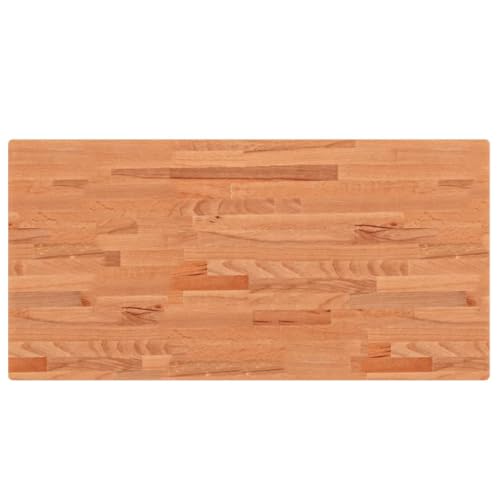 vidaXL Tischplatte, Holzplatte Holztischplatte Rechteckig, Ersatzplatte Platte für Beistelltisch Bartisch, Massivholztischplatte Schreibtischplatte, 100x50x4 cm Massivholz Buche von vidaXL